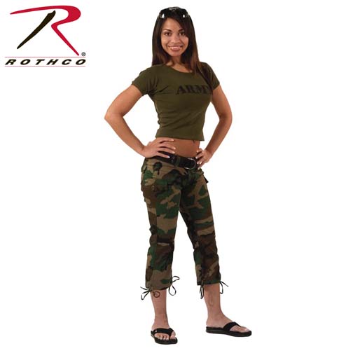 Womens Camouflage Capris Camo Capri Pants