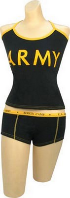 [ Womens Army Tank Tops Black/Go ]