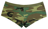 [ Woodland Camo Women's Booty Shorts ]