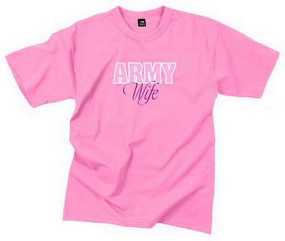 [ Army Wife T-Shirts Pink Tee -  ]