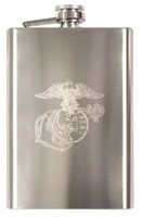 [ Marines Globe and Anchor Engraved Flask ]