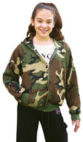 [ Kids Camouflage Hoodie Sweatshirt Zip Front ]