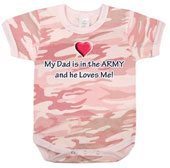 [ Baby's Camo Onesies Pink Heart Army Dad ]