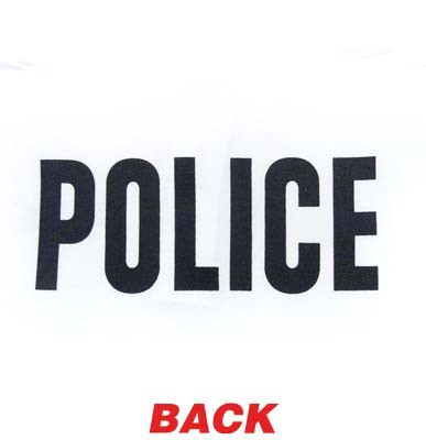 police logo golf shirt back view