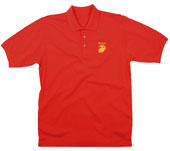 [ Military US Marines Logo Golf Shirts Red 2XL ]