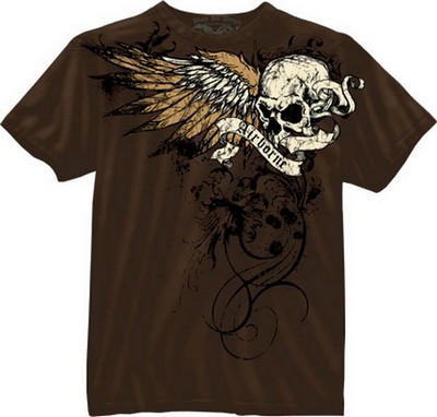 Military Airborne Death Skull Wing Shirt 2XL