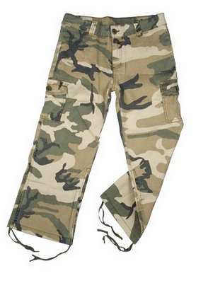 Womens Subdued Camouflage Capri Pants Size 3-4