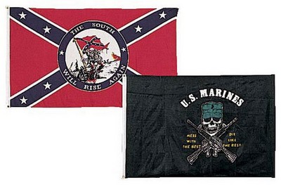 US Military Flags "US Marines Mess With The Best" Banner