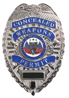 Deluxe Concealed Weapons Permit Badge Silver