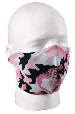 Pink Camo Half Mask Reversible Mask