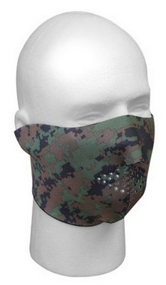 Woodland Digital Camo Neoprene Half Mask Reversible