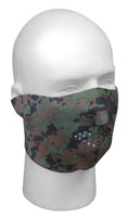 Woodland Digital Camo Neoprene Half Mask Reversible