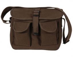 Military Style Earth Brown Ammo Shoulder Bag