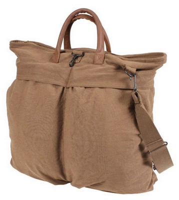 Vintage Military Helmet Shoulder Bag Brown