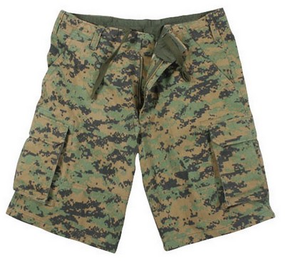 Camo Cargo Shorts Vintage Woodland Digital Camo 2XL