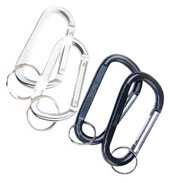 Jumbo 80Mm Carabiners With Key Rings Black