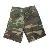 Woodland Camo Vintage Shorts Flat Front 5 Pocket