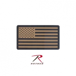 Rothco PVC US Flag Patch with Hook Back - Khaki/Black
