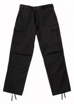 Fatigue Pants Black Relaxed Fit Fatigues
