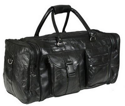 Leather Duffle Bag Patchwork Leather Duffle