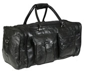 Leather Duffle Bag Patchwork Leather Duffle