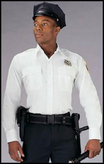 Police Uniform Shirts - White Long Sleeve