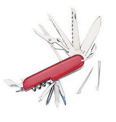 Swiss Army Type Knife - 11 Function Pocket Knife Red