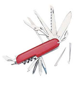 Swiss Army Type Knife - 11 Function Pocket Knife Red