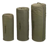Giant Canvas Military Duffle Bags - Side Zipper Olive Drab Duffles