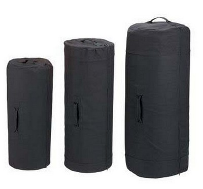 Canvas Military Duffle Bags - Side Zipper Black Duffles