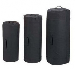 Canvas Military Side Zipper Black Duffle Bag
