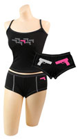 Guns Booty Shorts Black With Rear Guns