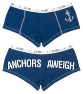 Military Booty Shorts Women's Anchors Aweigh Undies