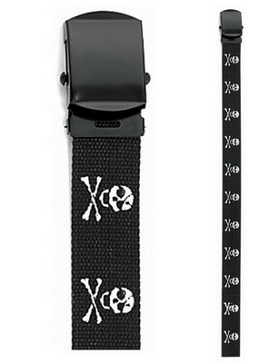 Pirate Belts Skull/Crossbones Web Belt 54 Inch