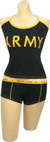 Womens Army Tank Tops Black/Gold Tank
