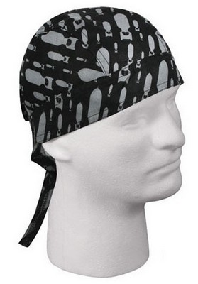 Military Headwrap Bombs Print Black/Grey
