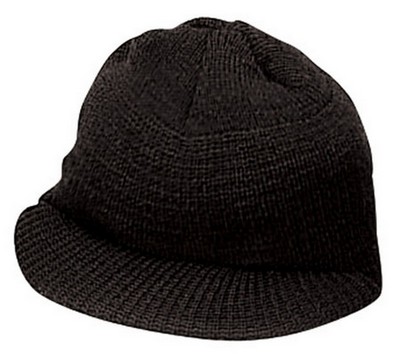 Acrylic Knit Skull Jeep Cap Black