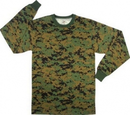 Camouflage T-Shirts Digital Camo T-Shirt Long Sleeves 3XL