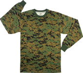 Camouflage T-Shirts Digital Camo T-Shirt Long Sleeves 2XL