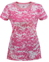 Pink Digital Camo Women's Babydoll T-Shirts