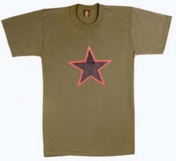Military Shirts - Red China Star Olive Drab T-Shirt