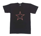 Military T-Shirts Red China Star Black T-Shirt Small