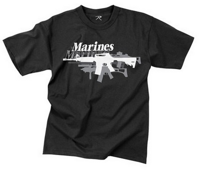 Marines T-Shirts Marines Guns T Black