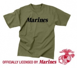 Military T-Shirts - Olive Drab Marines Logo T-Shirt