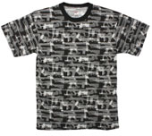 Men's Faded Guns Print Black T-Shirt 2XL