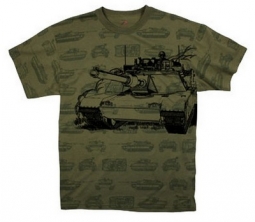 Men's Tank Camo Print T-Shirt Olive Drab