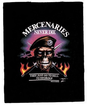 US Military Graphic Shirts - "Mercenaries Never Die" Size 2XL
