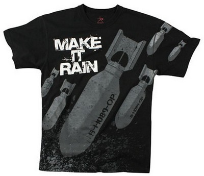 Military T-Shirt Make It Rain Bombs Tee 3XL