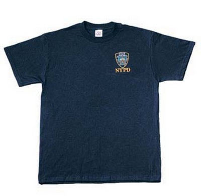 Genuine NYDP Embroidered Logo Navy Blue T-Shirts 2XL