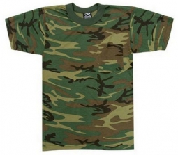 Camouflage T-Shirts - Woodland Camo Shirt W/Pocket